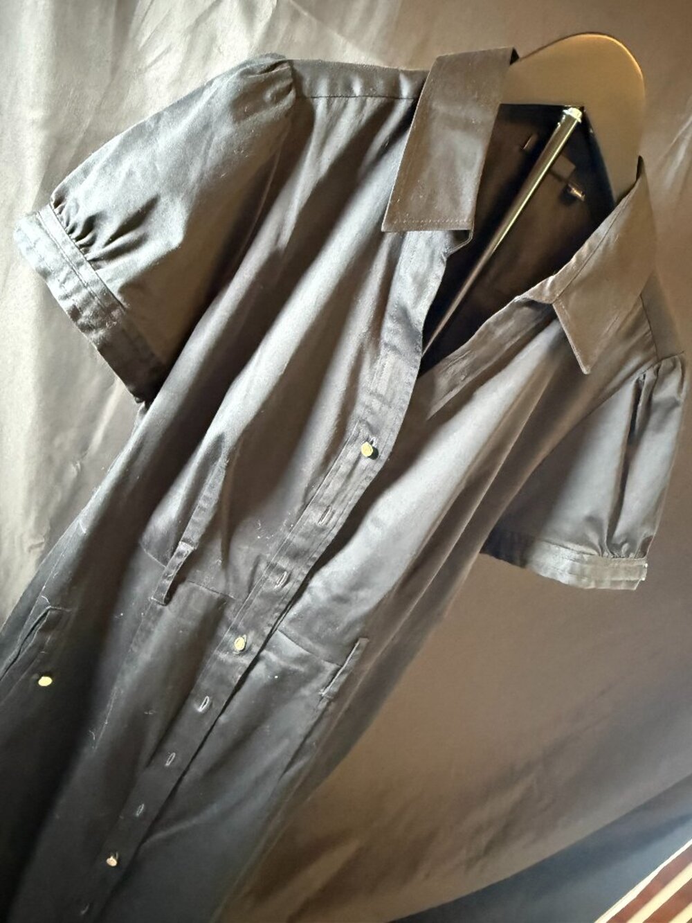 Womens Black Shirt Dress (14